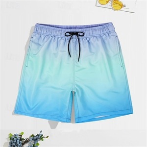 Pantalones Cortos Deportivos con Estampado Digital Ecológico en Color Degradado para Hombre, de Secado Rápido, con Cordón Ajustable, Cintura Elástica, Estilo Casual de Verano, Corte Regular - Product Image 4
