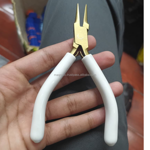 Custom Logo Stainless Steel 5 inch Gold Needle Nose Pliers | Smooth Jaw | ESD Safe High Quality Jewelry Making Tool DIY - Product Image 3