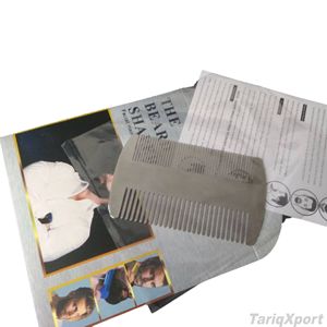 Peine para Barba de Acero Inoxidable de Doble Cara con Logotipo Grabado, para Kit de Cuidado de Barba para Hombres, Venta al Por Mayor - Product Image 2