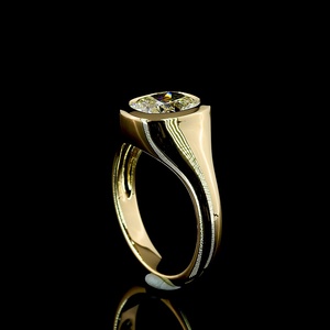 Bague de mariage classique 2 carats taille coussin, certifiée IGI, avec sertissage Gypsy lourd, bande bombée épaisse, plaquée or 14K, bague diamant - Product Image 2