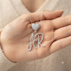Trendy Iced Rose Gold 925 Silver Lab Grown Diamond Personalized <b>Name</b> <b>Necklace</b> Heart Clasp Hip Hop Pendant Charms Gift Girlfriend - Product Image 1