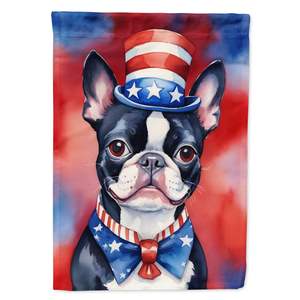 Boston Terrier patriótico americano Multicolor jardín bandera buzón decorativo patio bandera Banner para Patio ilustraciones flor - Product Image 1