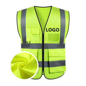 Chaleco de Seguridad de Poliéster Impermeable de Alta Visibilidad, Certificado EN, Reflectante, con Cierre y Bolsillos, Ropa de Trabajo Unisex de Alta Visibilidad - Product Image 2