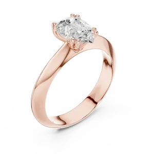 Bague de fiançailles solitaire en or sur mesure avec diamant de laboratoire taille poire 1,5 carat, sertie six griffes, monture haute, design nuptial - Product Image 5