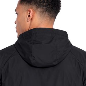 Veste technique noire pour homme, légère, à capuche, à manches longues, veste de sport décontractée, coupe-vent d'extérieur avec poche avant, vêtement de sport - Product Image 6