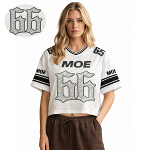 Jersey de Fútbol Americano Personalizado de Primera Calidad con Logotipo de Pedrería, Uniforme de Equipo de Malla de Poliéster Personalizado, Fabricante Mayorista OEM - Product Image 1