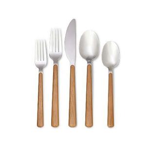 Manche en bois avec brillant argent poli hôtel de luxe vaisselle de mariage ensemble de couverts ensemble de couverts pour mariage - Product Image 5