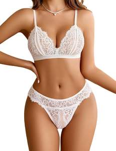 Ensemble de lingerie sexy en dentelle pour femmes, deux pièces (soutien-gorge et culotte) |   Bralette transparente super extensible, lingerie - Product Image 6