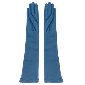 Gants longs bleus en PU ultra-brillants pour femme, style latex brillant, pour mode, performance, cosplay, soirée, effet mouillé, gants d'opéra à bras allongé - Product Image 6