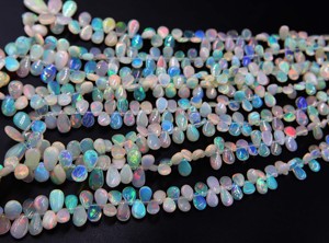 ลูกปัดโอปอลเอธิโอเปียธรรมชาติหลากสี รูปทรงลูกแพร์เรียบเนียน ขนาดประมาณ ขนาด 13x8 มม. ถึง 6x4 มม. ความยาว 16 นิ้ว - Product Image 5