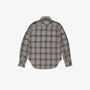 เสื้อเชิ้ตลายสก๊อตแขนยาวผู้ชายทรงปกติลำลองลายทอสีแดงสีดำสีเทา - Product Image 2