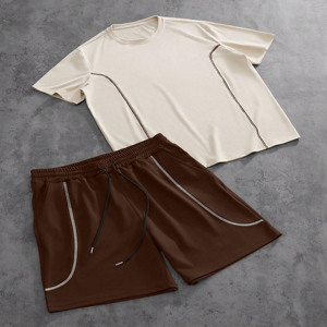 Conjunto de Camiseta y Pantalones Cortos de Verano para Hombre Jacquard Enterprises, Ropa de Playa, Camiseta de Manga Corta y Pantalones Cortos, Traje Ligero Informal - Product Image 1