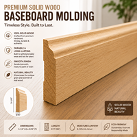 Plinthe en bois massif de qualité supérieure EFS M-108 Longueur personnalisable Finition lisse Durable Respectueux de l'environnement Certifié FSC