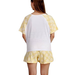 Ensemble décontracté deux pièces pour femme, t-shirt et short au-dessus du genou, 100 % coton, personnalisable avec logo, idéal pour l'été – Meilleures ventes - Product Image 6