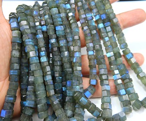 Blue Fire <b>Labradorite</b> Faceted Bolt Shape Gemstone Beads Natural Flash <b>Labradorite</b> Loose Beads for Necklace <b>Bracelet</b> Jewelry Maki - Product Image 2