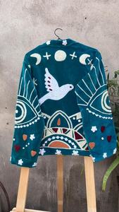 Rajasthani handmade Embroidered Velvet Jacket Boho Suzani Style <b>bird</b> Design Velvet Suzani Jacket - Product Image 2