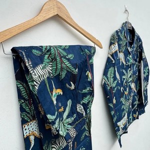 Conjunto de Pijama de Manga Larga 100% Algodón para Mujer con Estampado Animal, Cuello Camisero, Largo Completo, Ropa de Dormir Suave e Informal - Product Image 4