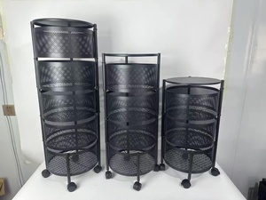 High Quality 5-Layer Metal Fruit Vegetable <b>Rack</b> for <b>Kitchen</b> <b>Storage</b> Freestanding Adjustable Organizer with Easy Access Design - Product Image 1