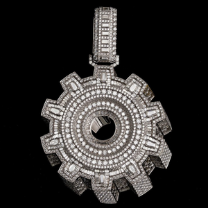 Factory Custom Logo Pendant <b>Chain</b> 925 Sterling Silver VVS Moissanite Diamonds Luxury Jewelry Pendant Necklace <b>Rapper</b> Pendant - Product Image 1