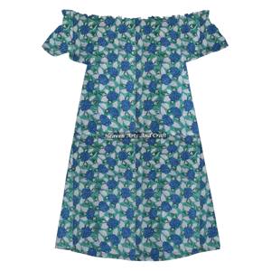 Nuevo Vestido Corto con Hombros Descubiertos Hecho de Algodón de Alta Calidad, Suave y Cómodo, para Playa, Verano 2026, Estampado a Mano - Product Image 4