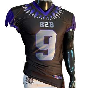 Pack Bon Joueur de Grande Taille-Maillot de Football Américain avec Broderie Pantalon à Manches Courtes Respirant en Sergé Sublimation - Product Image 1