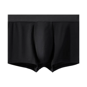 Classic <b>Black</b> Gray Waist Men <b>Boxer</b> Briefs Premium Stretch Cotton Fabric Comfortable Fit Elastic Band Athletic Underwears - Product Image 2