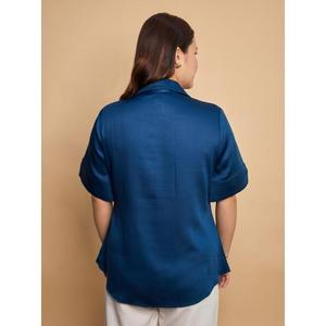 DANDALION เสื้อเชิ้ตลำลองผ้าฝ้าย GIZA สีน้ำเงินพรีเมียม เนื้อผ้านุ่มสบายตลอดวัน เสื้อเชิ้ตสำหรับผู้หญิง ซื้อโดยตรงจากซัพพลายเออร์ - Product Image 2