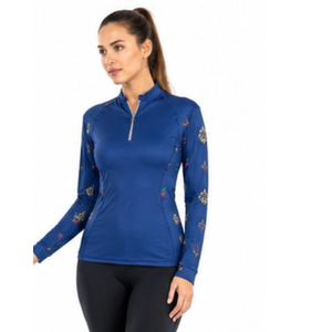Latest Design Long Sleeve Cotton Horse Riding Shirt <b>Women's</b> Buckle Closure Sublimation Printed <b>Compression</b> Equestrian Base Layer - Product Image 1