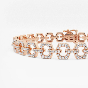 Pulsera de Moda con Diamantes Cultivados en Laboratorio, Forma Hexagonal, 1.875 Quilates, 7 Pulgadas, Joyería Brillante y Elegante, Regalo para Mujer - Product Image 1
