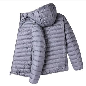 2025 Men's New Duck Super Light Hooded Feather Coat Lightweight Thermal <b>Jacket</b> Zipper Closure Formal Camouflage for Spring - Product Image 2