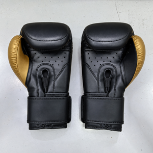 Guantes de Boxeo Personalizados Negros y Dorados, Guantes de Entrenamiento de Muay Thai, Kickboxing, MMA, Guantes Deportivos, Fabricante OEM con Logotipo Personalizado - Product Image 3