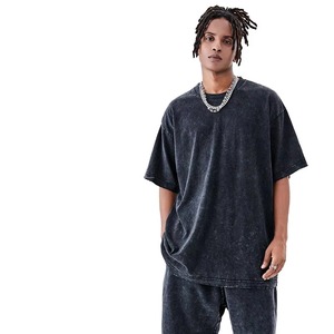 T-shirt surdimensionné de qualité supérieure, logo personnalisé, t-shirt pour homme, 100% coton, motif uni - Product Image 1