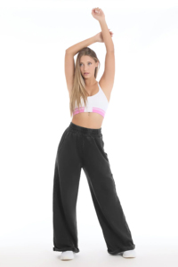 Women's High <b>Waist</b> <b>Elastic</b> Black Wide Leg Pants Casual Loose Fit Full Length <b>Trousers</b> <b>With</b> Back Pocket - Product Image 4