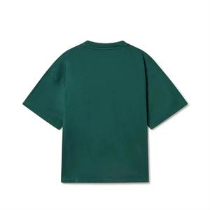 T-shirt en coton tricoté vert foncé surdimensionné pour homme, coupe décontractée à manches courtes, style streetwear, respirant et séchage rapide - Product Image 5