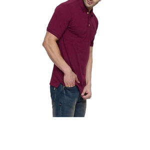 T-shirt pour homme 100% coton respirant et tendance avec impression et broderie personnalisées, col montant, coupe classique - Product Image 2