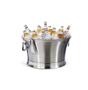 Sleek Stainless Steel Galvanized Ice <b>Bucket</b> Beverage Holder Classic Design Portable 5L Capacity Party Use Wholesale Prices - Product Image 1