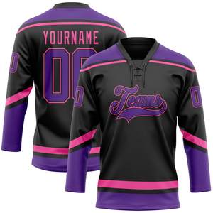 Maillot de hockey sur glace personnalisé avec logo, prix de gros, coupe ample, 100 % polyester, imperméable, mode personnalisée, OEM, respirant - Product Image 1