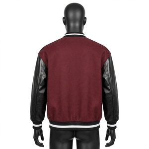 Custom Varsity <b>Jacket</b> Wool Body PU <b>Leather</b> Sleeves Letterman <b>Jacket</b> Men Snap Button <b>Retro</b> Vintage High School Baseball Outerwear - Product Image 4