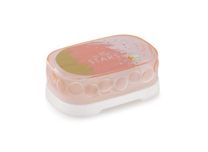 Modern Plastic Soap Dish With Lid In The Stars Design Anti Slip <b>Bath</b> Accessory Pink Color - Product Image 1