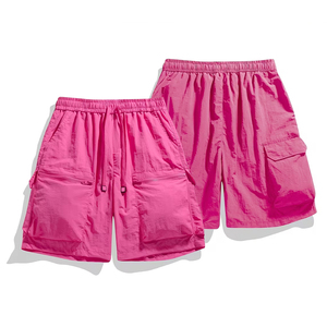 Pantalones Cortos Deportivos de Nailon Personalizados para Hombre, Color Rosa, Elegantes, para Gimnasio, Fitness, Ropa Urbana, Correr al Aire Libre, con Servicio OEM - Product Image 3