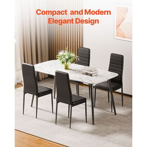 Set Moderno di 6 Sedie da Pranzo Girevoli in Pelle Imbottita, Design Salvaspazio per Tavolo da Cucina - Product Image 6