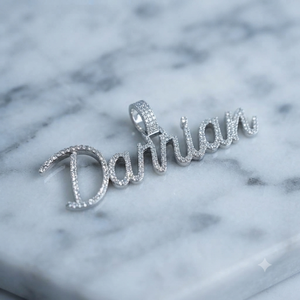 Trendy 925 Silver Iced Cursive Initial Letter <b>Name</b> Lab Grown Diamond Pendant fine jewelry <b>Necklaces</b> Charms for Personalized Gift - Product Image 6