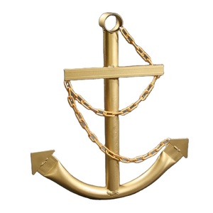 NewBrass ancre en métal de bateau pour la décoration murale dernière Sculpture d'ancre pour la décoration de la maison ancre en métal en gros en plaqué or - Product Image 1