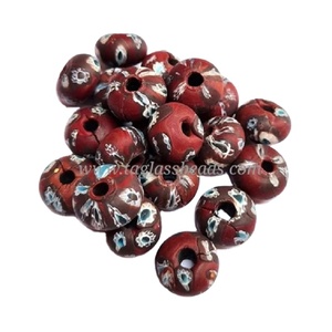 Bijoux Perles de verre au chalumeau Perles de verre de murano givrées Perles de verre indiennes de Murano millefiori Prix bas Prêt à expédier - Product Image 1