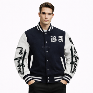 Chaqueta Varsity Personalizada para Hombre, Mezcla de Lana, Estilo Béisbol, para Invierno - Product Image 1