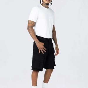 Best OEM <b>Men's</b> Summer Casual Denim <b>Overalls</b> Shorts Knitted 100% Cotton Breathable Quick Dry Adjustable Waistband Custom Logo - Product Image 2