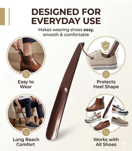 Cuchara para Zapatos de Madera Oscura Premium Hecha a Mano con Acabado Pulido Suave y Lazo de Cuero para Colgar, Elegante Accesorio para Calzado - Product Image 5