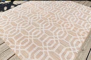 Tapis Kilim en laine tissé à la main, motif géométrique naturel brun terreux et blanc |   Modernes, écologiques, adaptés aux animaux de compagnie, antidérapants - Product Image 6