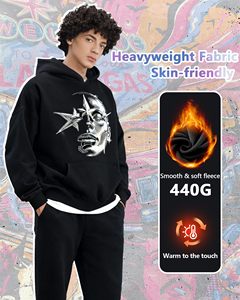 Sweat-shirt oversize pour homme, style streetwear décontracté, vêtements de sport, tissu épais de qualité supérieure, style pull. - Product Image 2