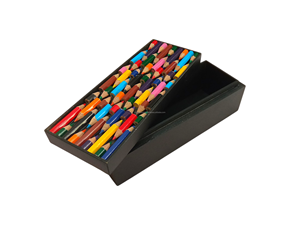 Boîte de rangement pour crayons de couleur écologiques faits à la main au design moderne pour la décoration de la maison, emballage cadeau par THE FASHION CRAFT - Product Image 4